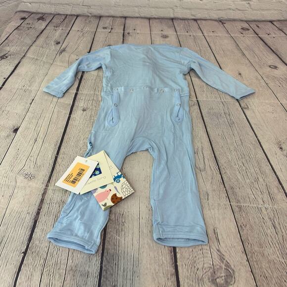 Kickee Pants Light Blue Bamboo Zipper Footless Romper - Picture 5 of 5